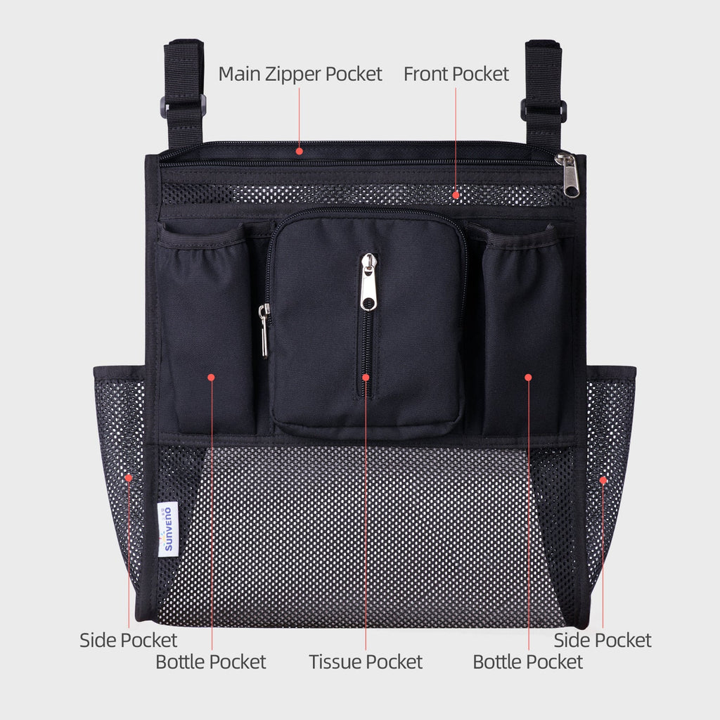 Multiple pockets feature of SUNVENO Mesh Stroller Organizer