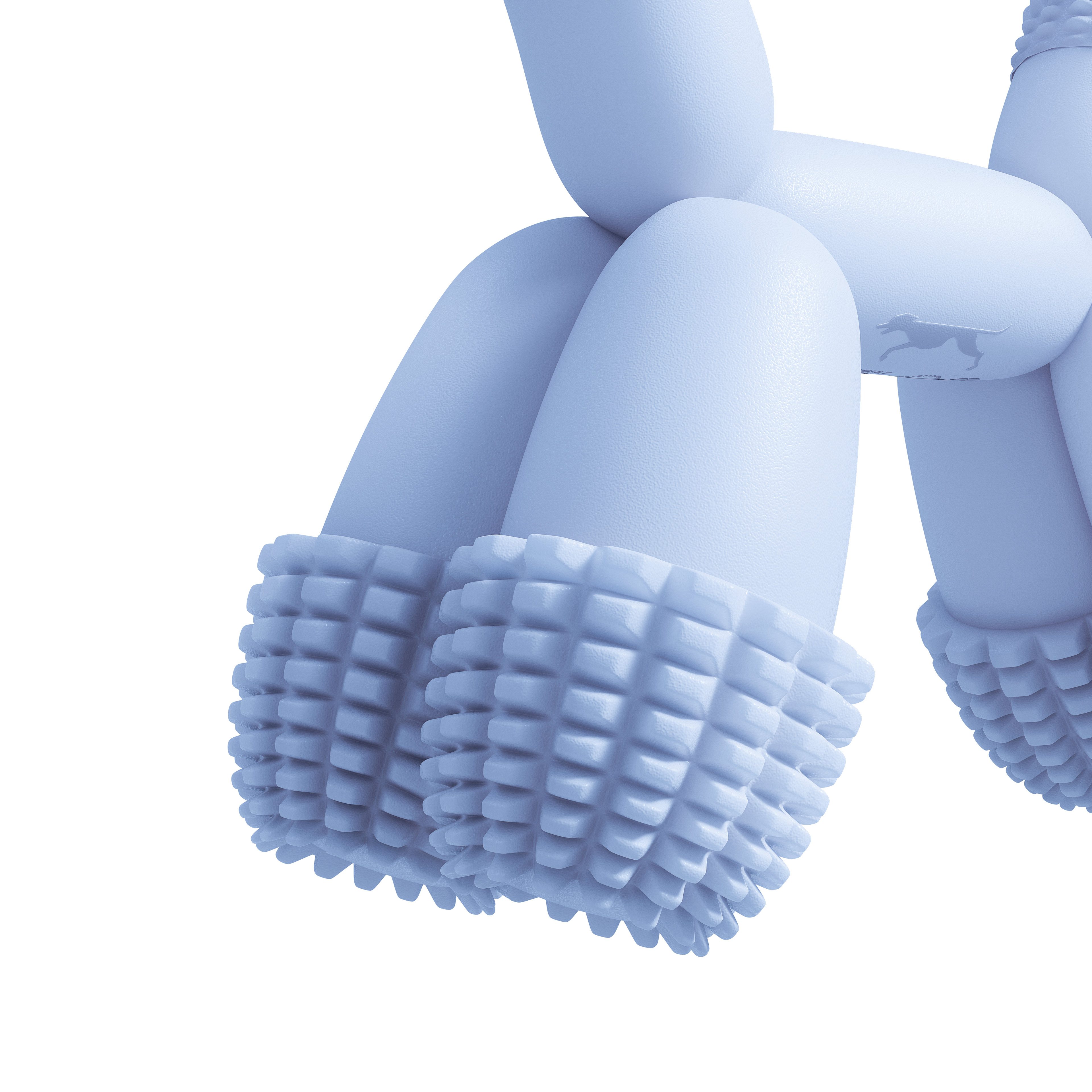 Vibrant Blue Balloon Dog Toy in action with a small dog