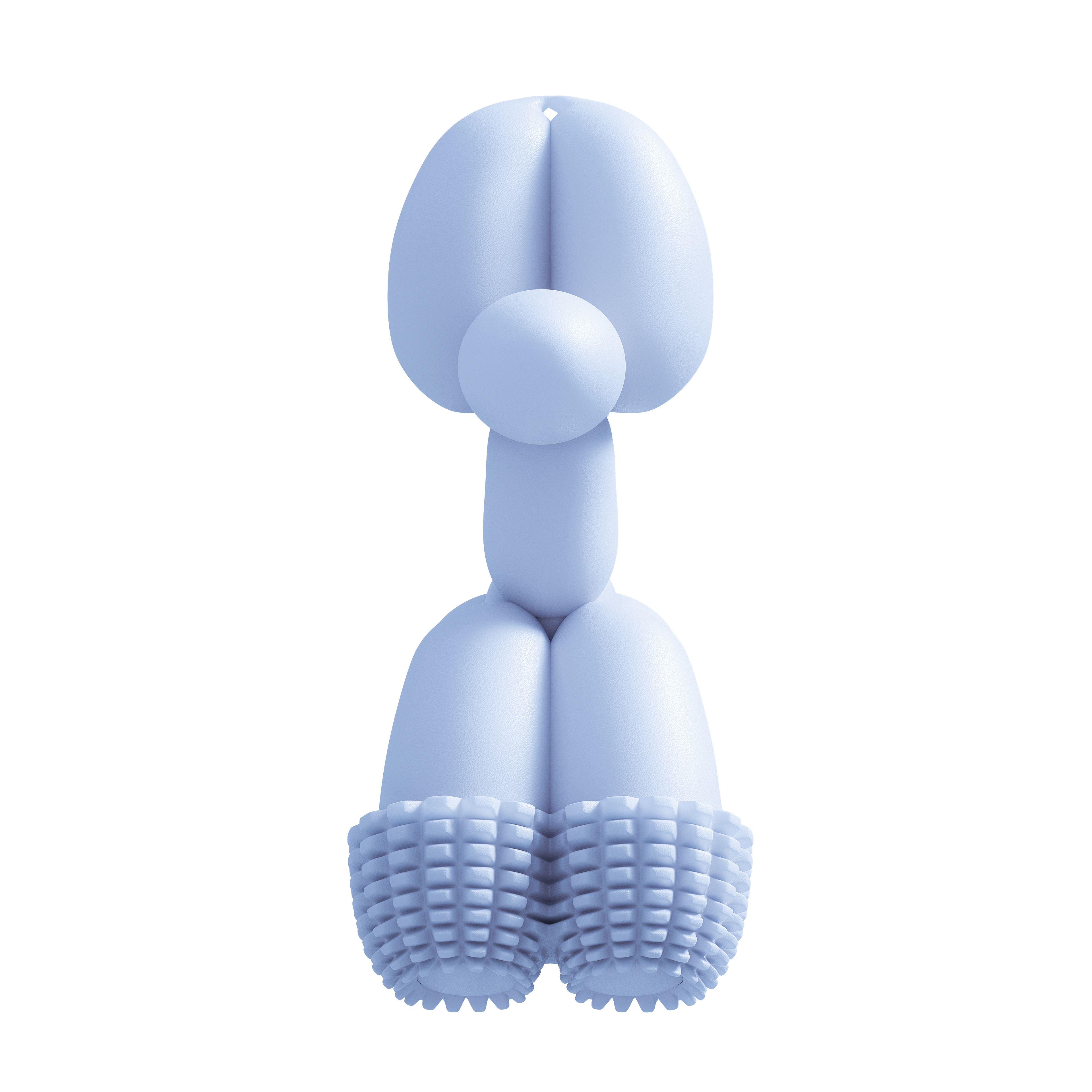 Close-up of Vibrant Blue Balloon Dog Toy showing its unique design