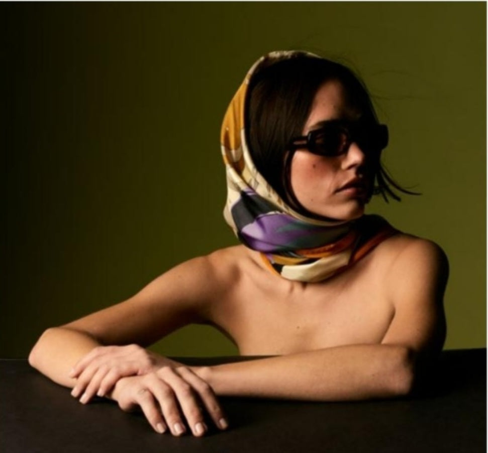 Elegant Barocco 100% Italian Silk Scarf in vibrant colors by Scarves & Fedoras