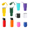 Colorful collection of 10-pack powder coated tumblers by MakerFlo
