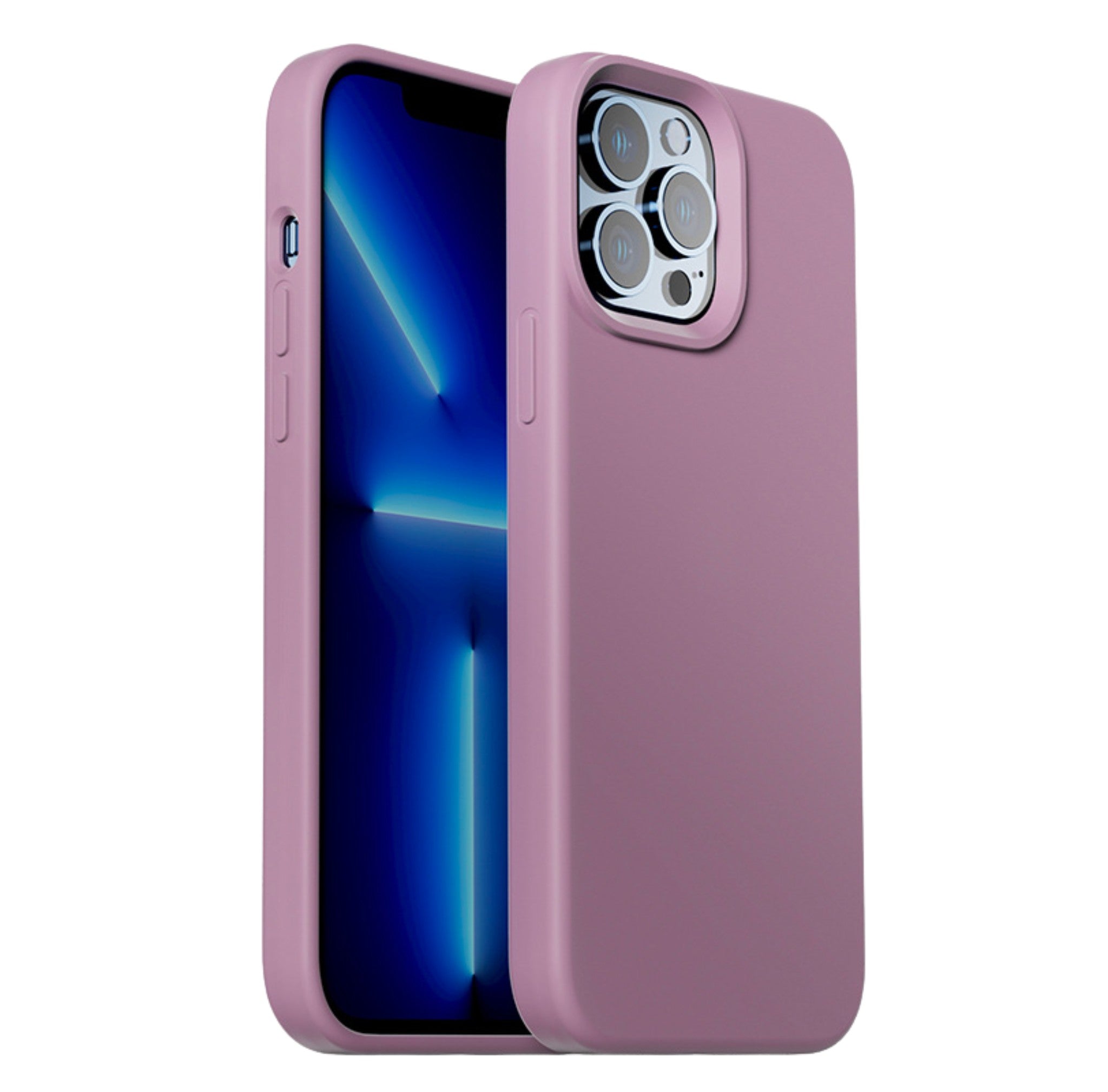Anacotte Liquid Silicone Case for iPhone 14 Pro Max in a stylish flat lay arrangement