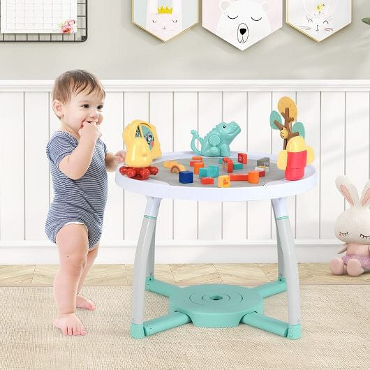 Close-up of the interactive toys on Gobingya Baby Activity Center