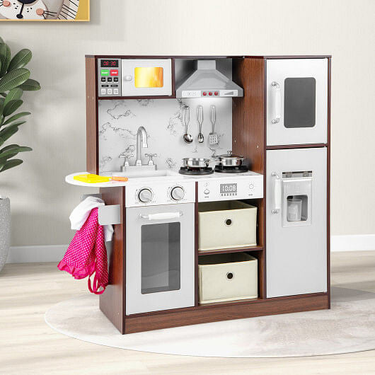 Side angle of Gobingya Interactive Kitchen Playset showing colorful design