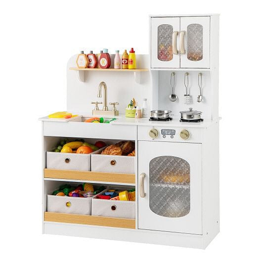 Front view of Gobingya Kids Kitchen Playset with colorful cooking toys