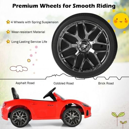 Front view of Gobingya Pink 12V Maserati Kids Ride-On Car