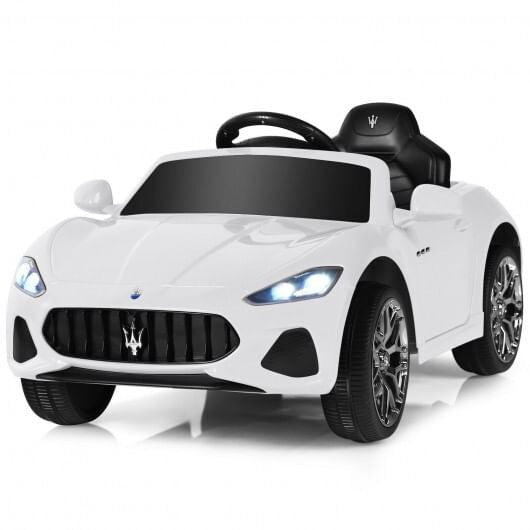 Close-up of the horn on Gobingya Pink 12V Maserati Kids Ride-On Car