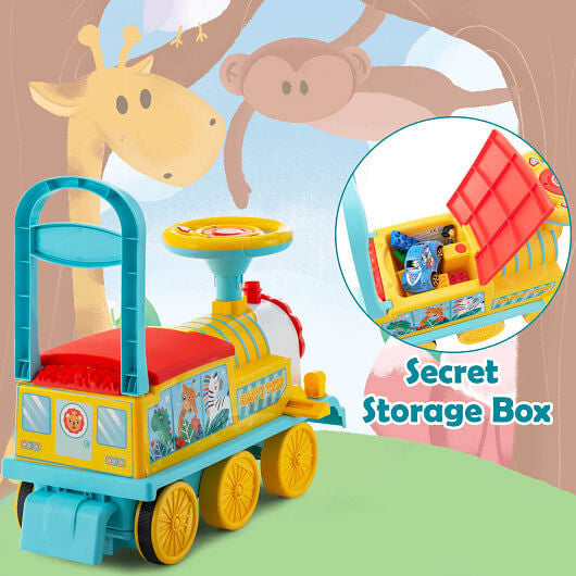 Back view of Gobingya 6V Kids Electric Train highlighting safety features