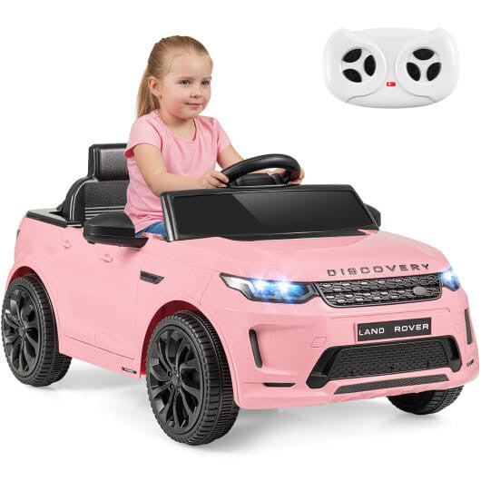Gobingya Kids Electric Land Rover with headlights on at night
