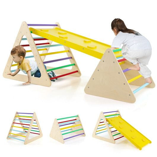 Active play with Gobingya's 3-piece climbing triangle set