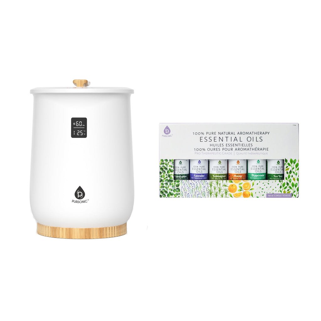 Large capacity towel warmer by Pursonic with towels inside