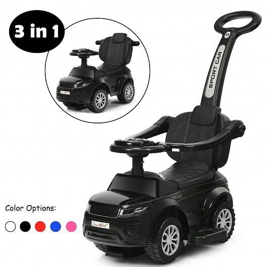Back view of Gobingya 3-in-1 Ride-On Push Car with storage space