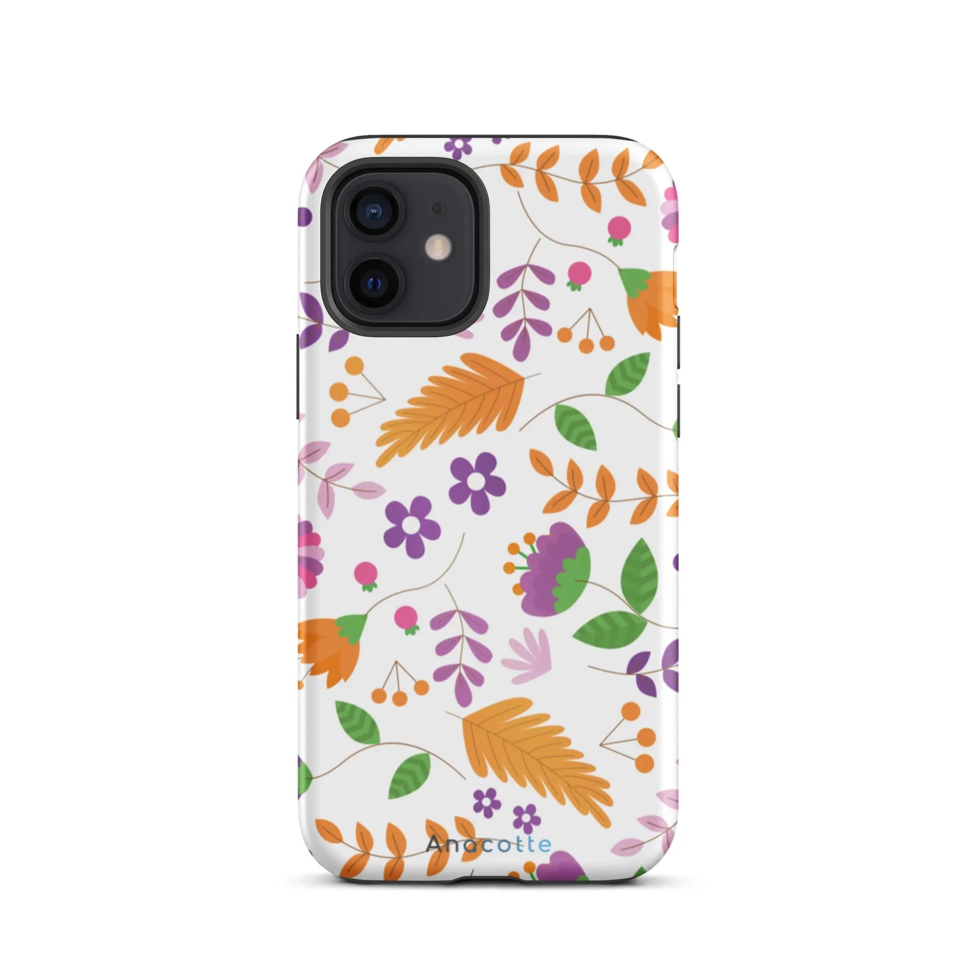 Anacotte Multi-Color Floral Phone Case on a wooden surface
