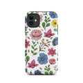 Front view of Colorful Floral iPhone Case by Anacotte in vibrant colors