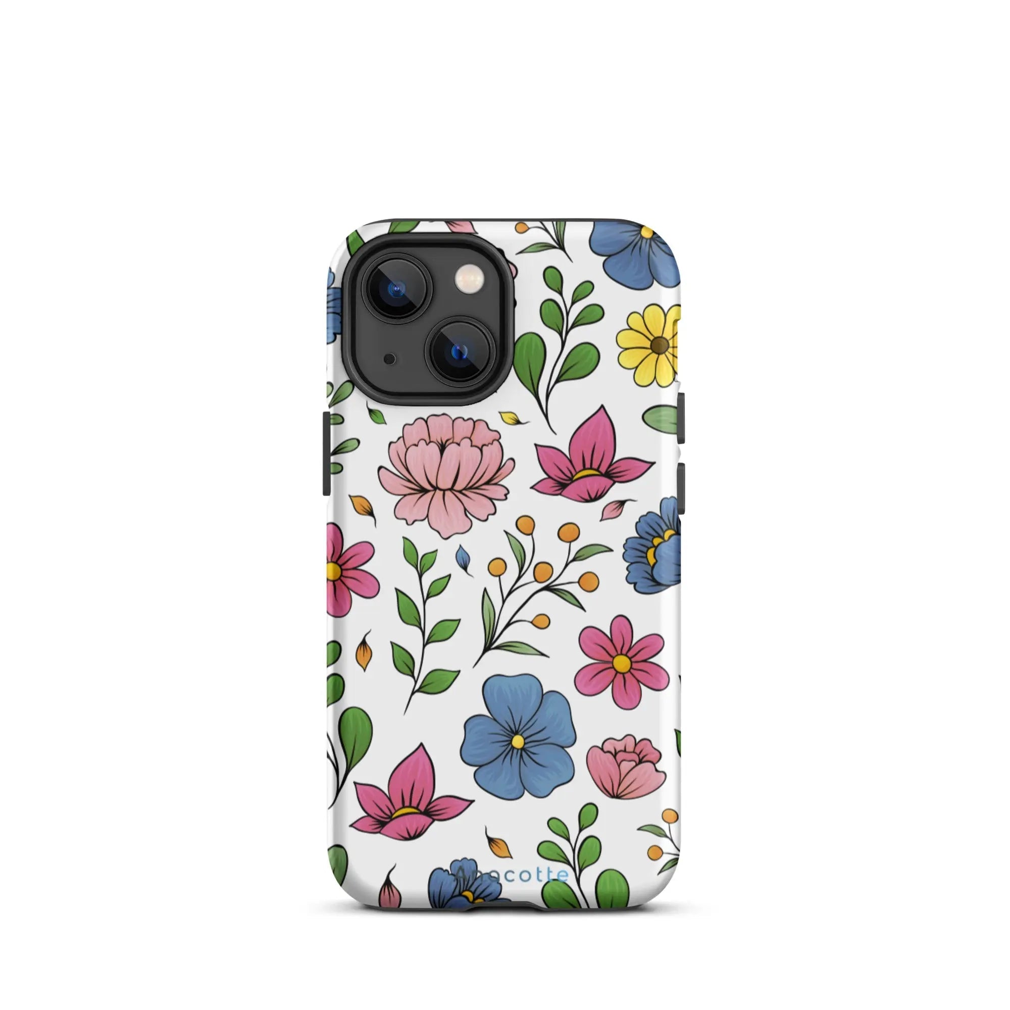 Colorful Floral iPhone Case by Anacotte in a stylish flat lay arrangement