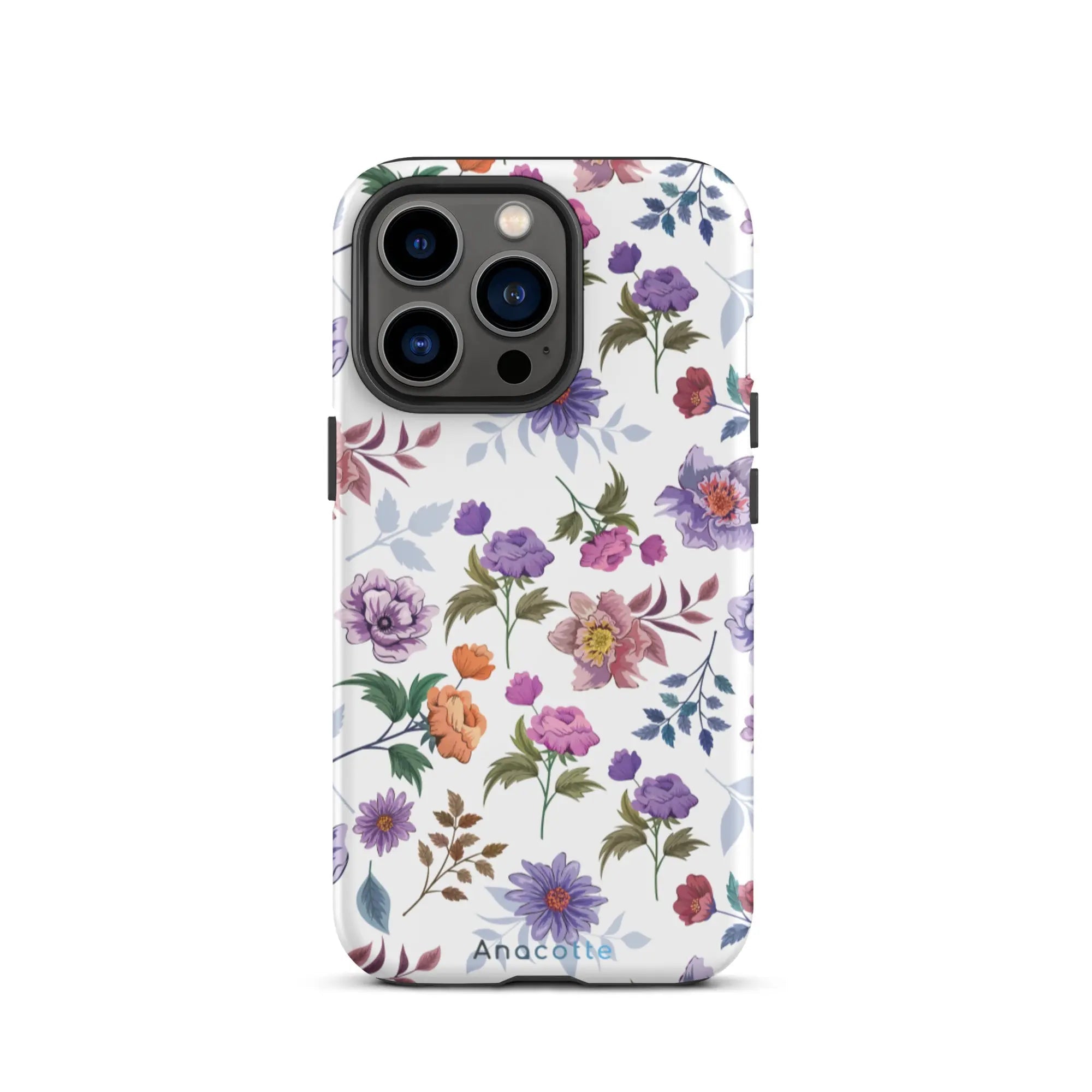 Back view of Anacotte Floral iPhone Case with protective features
