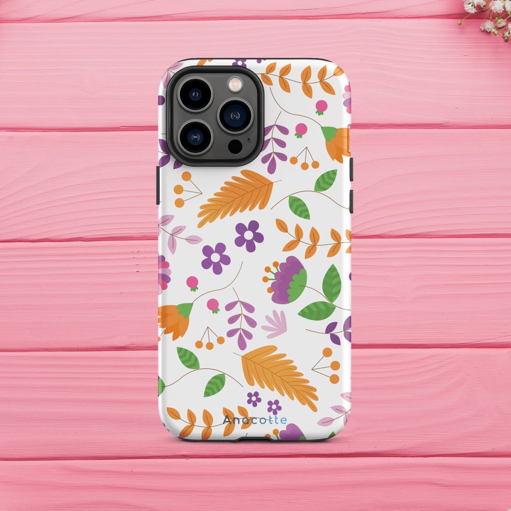 Front view of Stylish Multi-Color Floral Phone Case by Anacotte