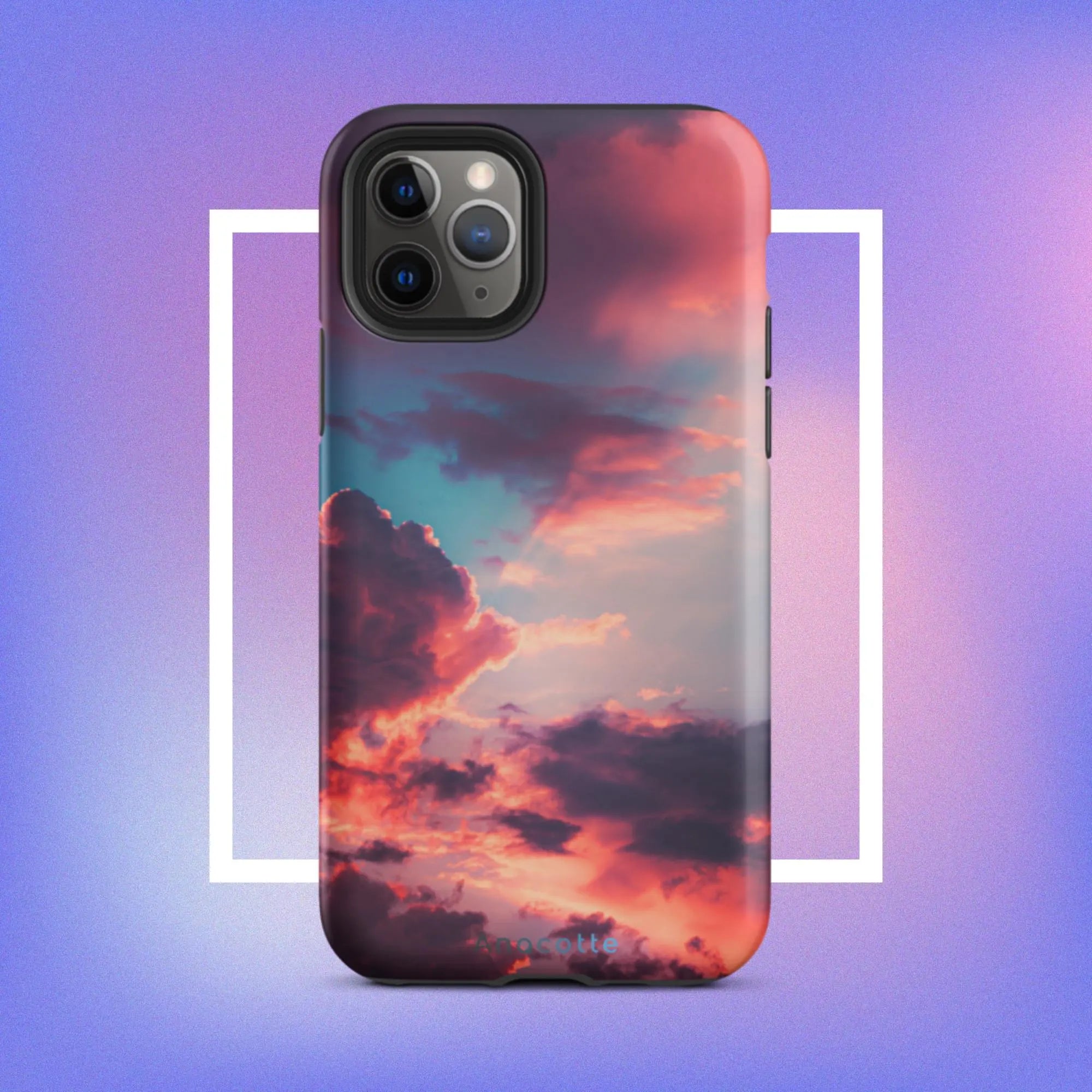 Anacotte Impulse Sunset iPhone Case showing cutouts for buttons