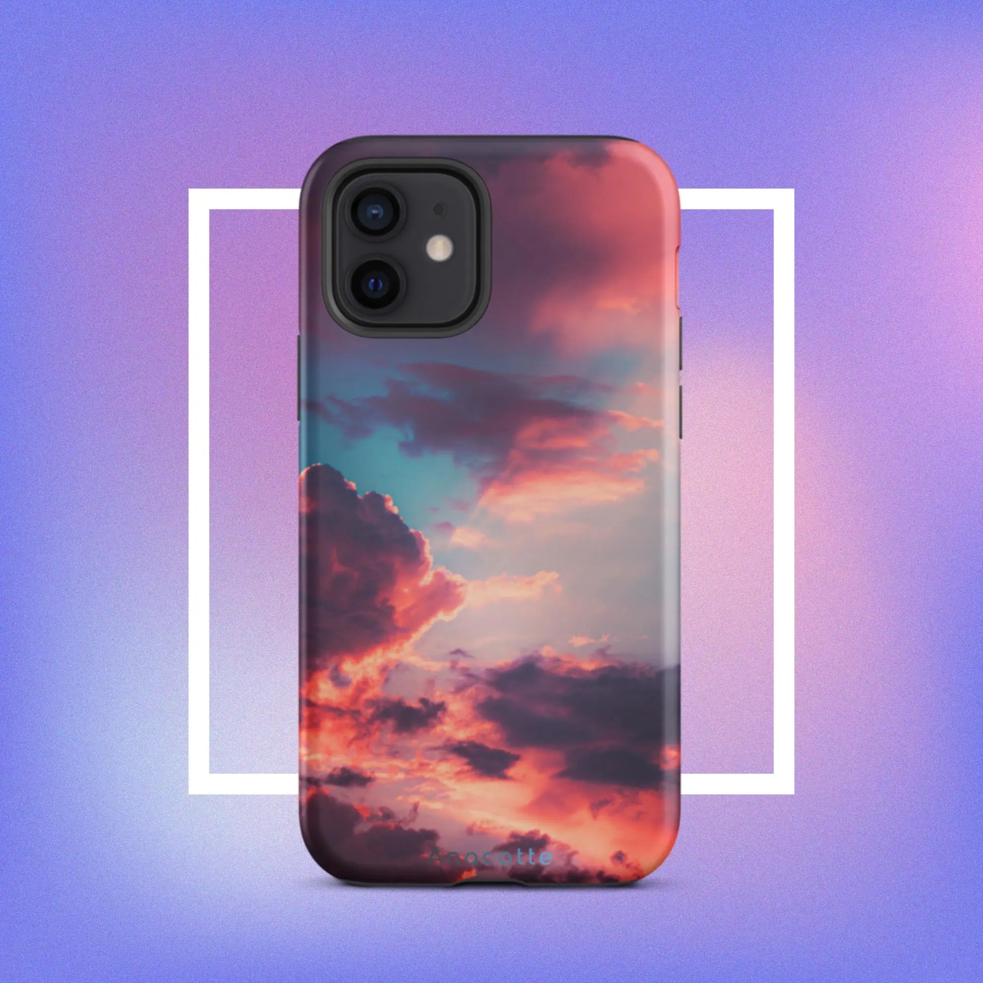 Close-up of Anacotte Impulse Sunset iPhone Case texture and material