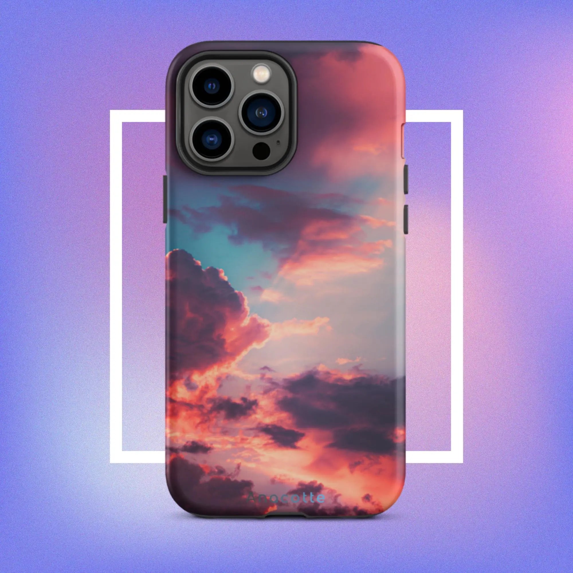 Anacotte Impulse Sunset iPhone Case displayed with iPhone 12