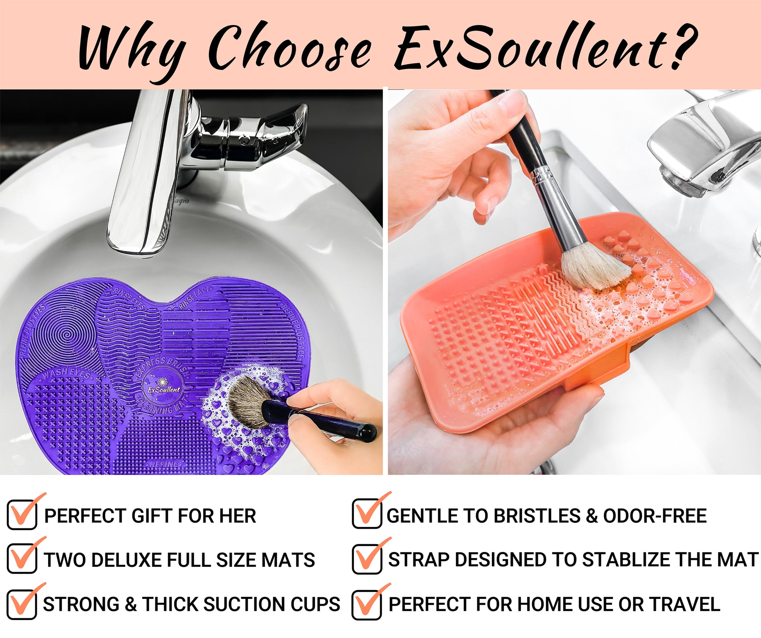 Makeup Brush Cleaner Mat Set