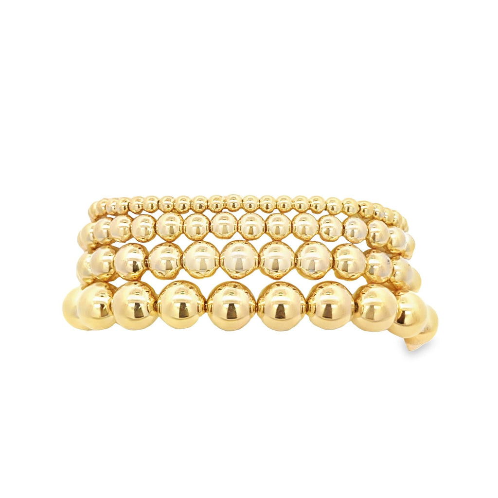 Elegant Adjustable Bead Bracelet in 18K Gold & Rhodium by MIA Jewelry - front view