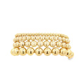 Elegant Adjustable Bead Bracelet in 18K Gold & Rhodium by MIA Jewelry - front view