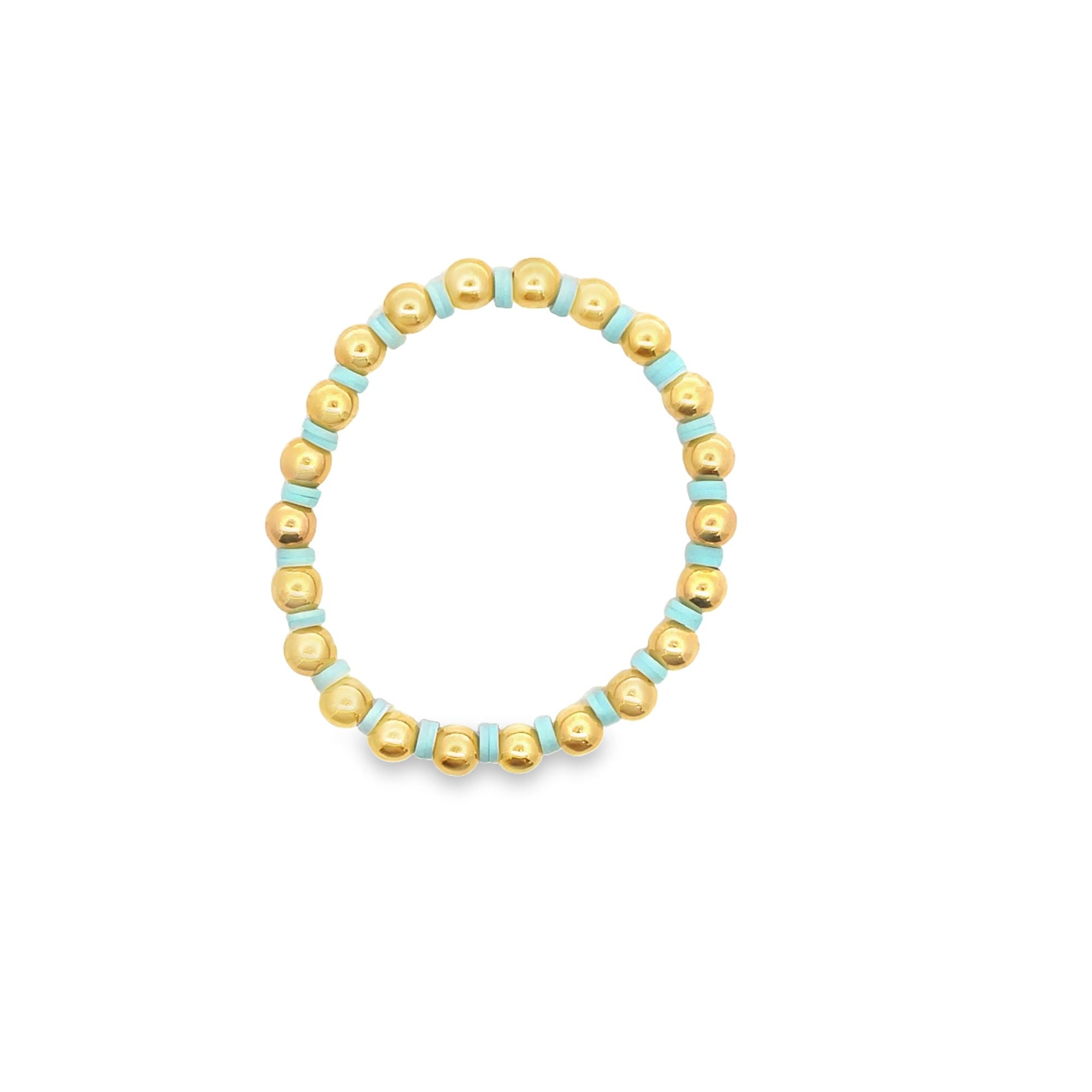 12 Colors Gold Bead Bracelet Polymer Clay Disc (I3)
