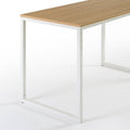 Front view of Modern Sleek Home Office Desk with white metal frame