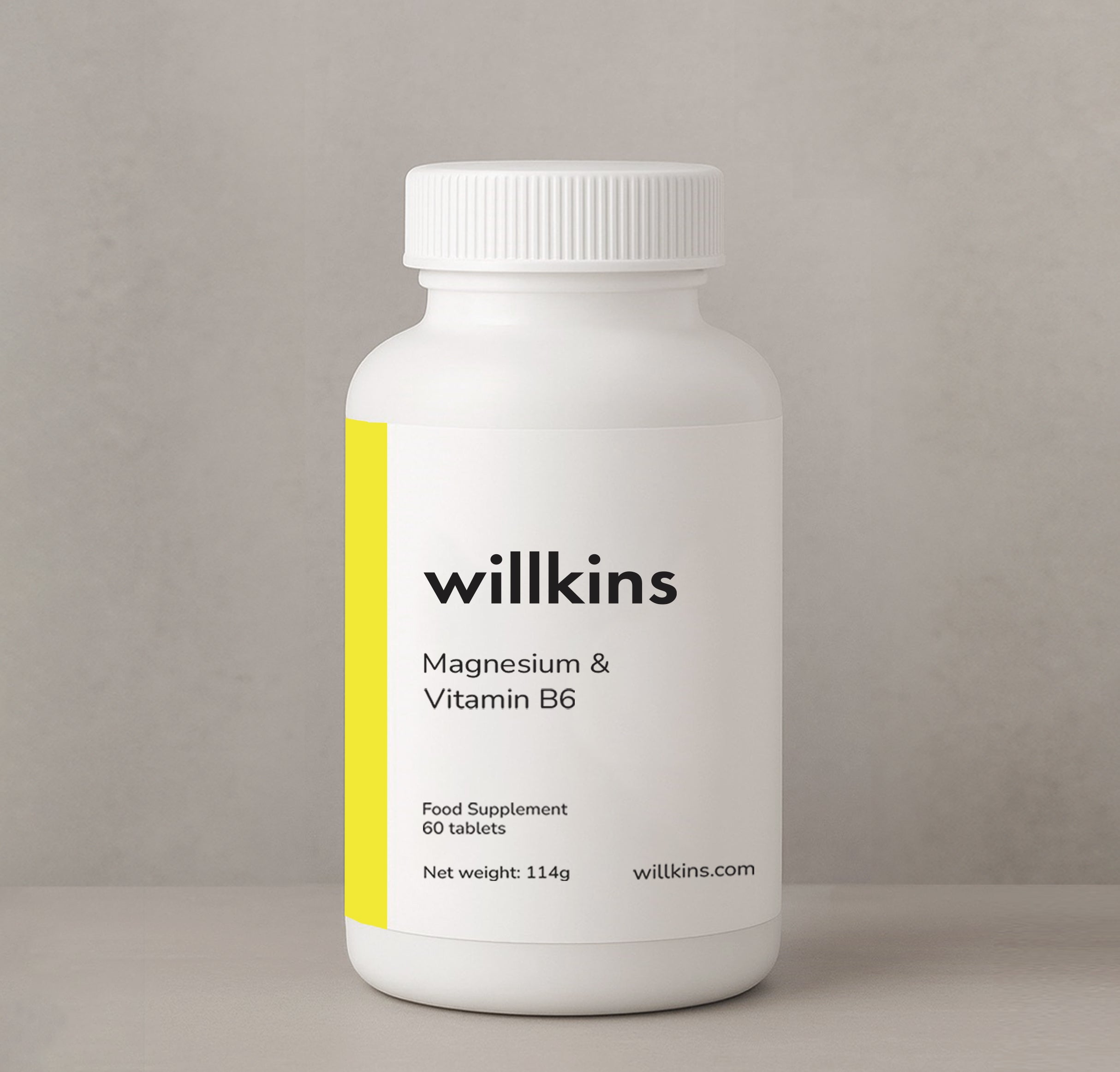 Front view of Premium Magnesium & Vitamin B6 Supplement by Willkins