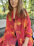 Orange Fall Color Digitally Printed Wool Scarf