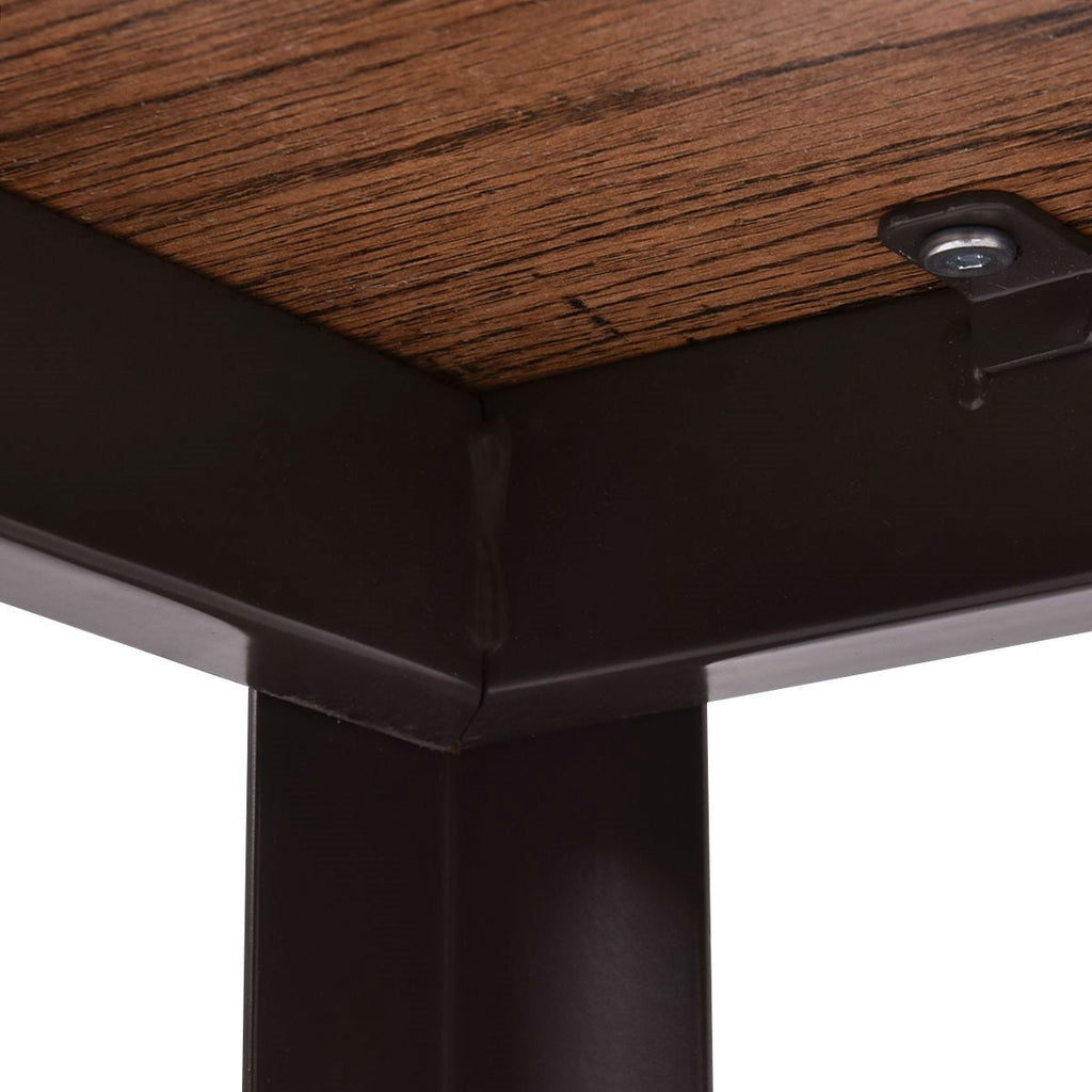 Back view highlighting the sturdy steel frame of Industrial Style Computer Desk