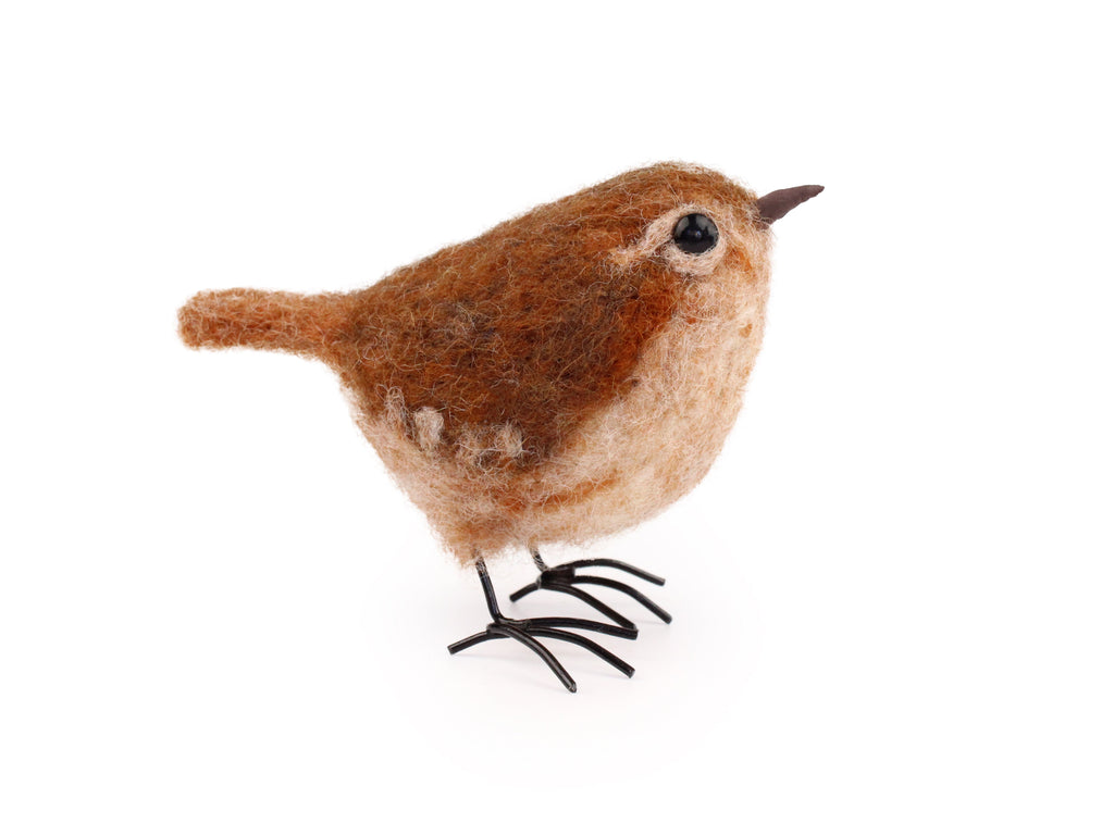 Detailed view of the Wren Needle Felt Kit by The Makerss showcasing wool