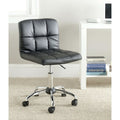 Front view of Stylish Black Faux Leather Office Chair by FastFurnishings