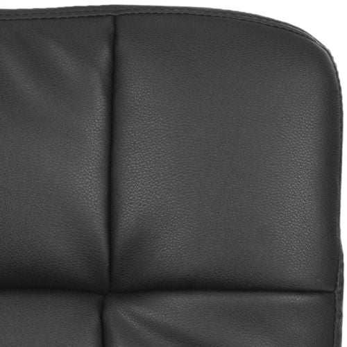 Back angle of Stylish Black Faux Leather Office Chair showcasing its sleek design