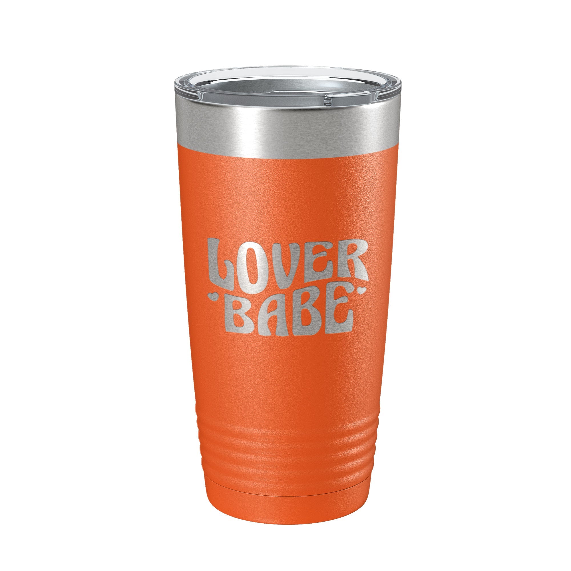Lover Babe Tumbler in a cozy coffee shop setting