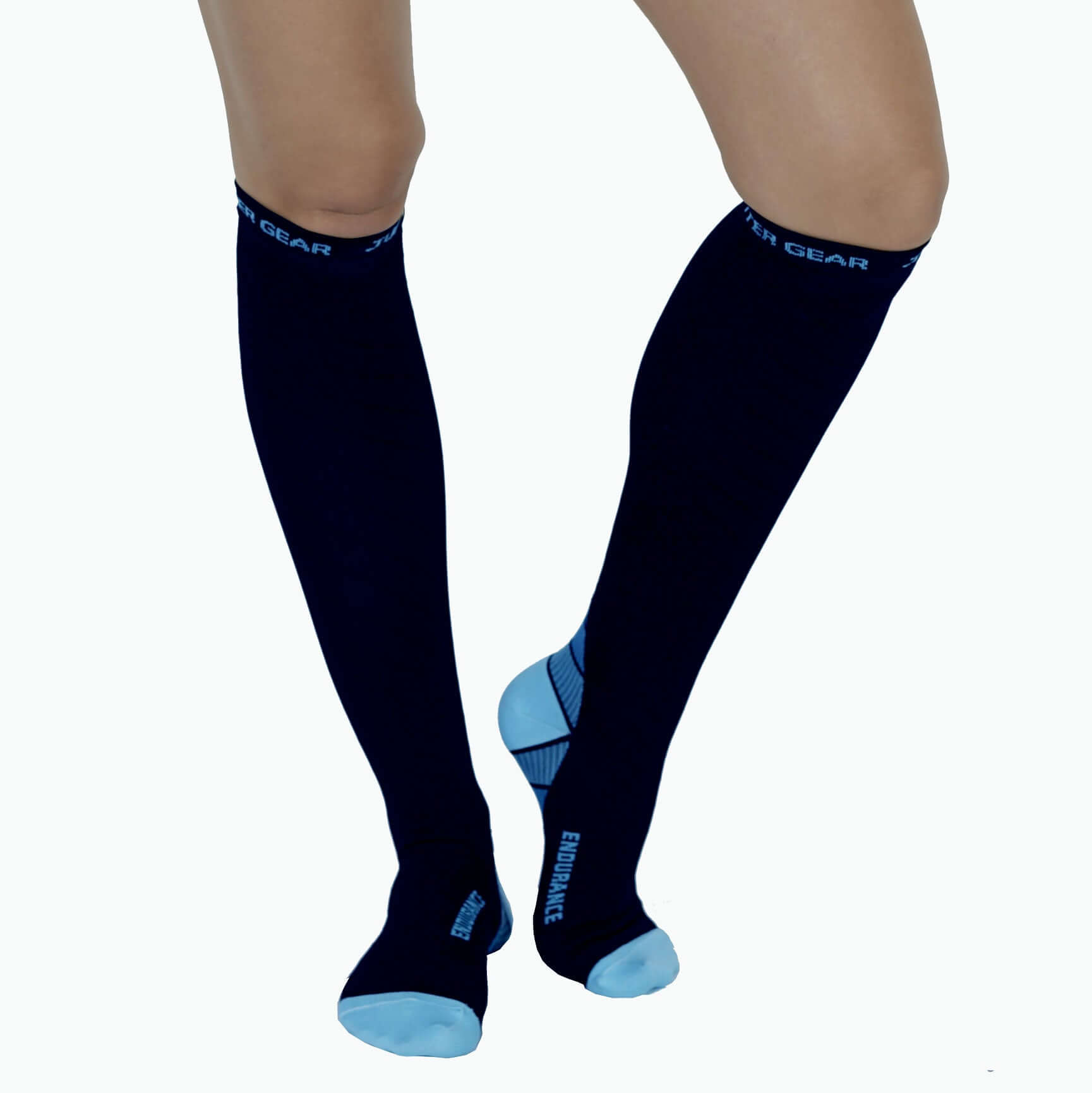 JupiterGear Endurance Compression Socks in various colors on a flat lay