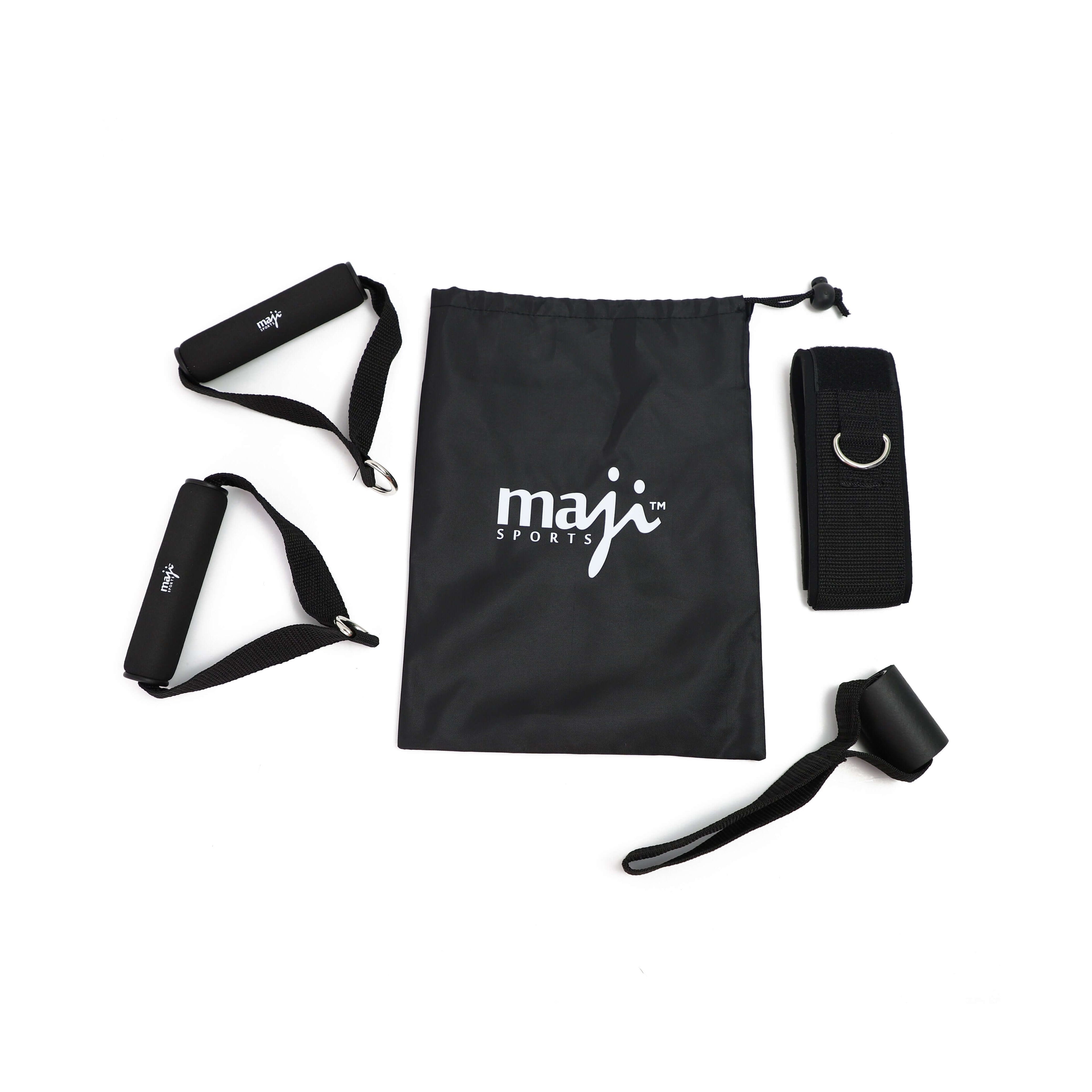 Maji Sports Ultimate Resistance Tube Kit displayed with workout accessories