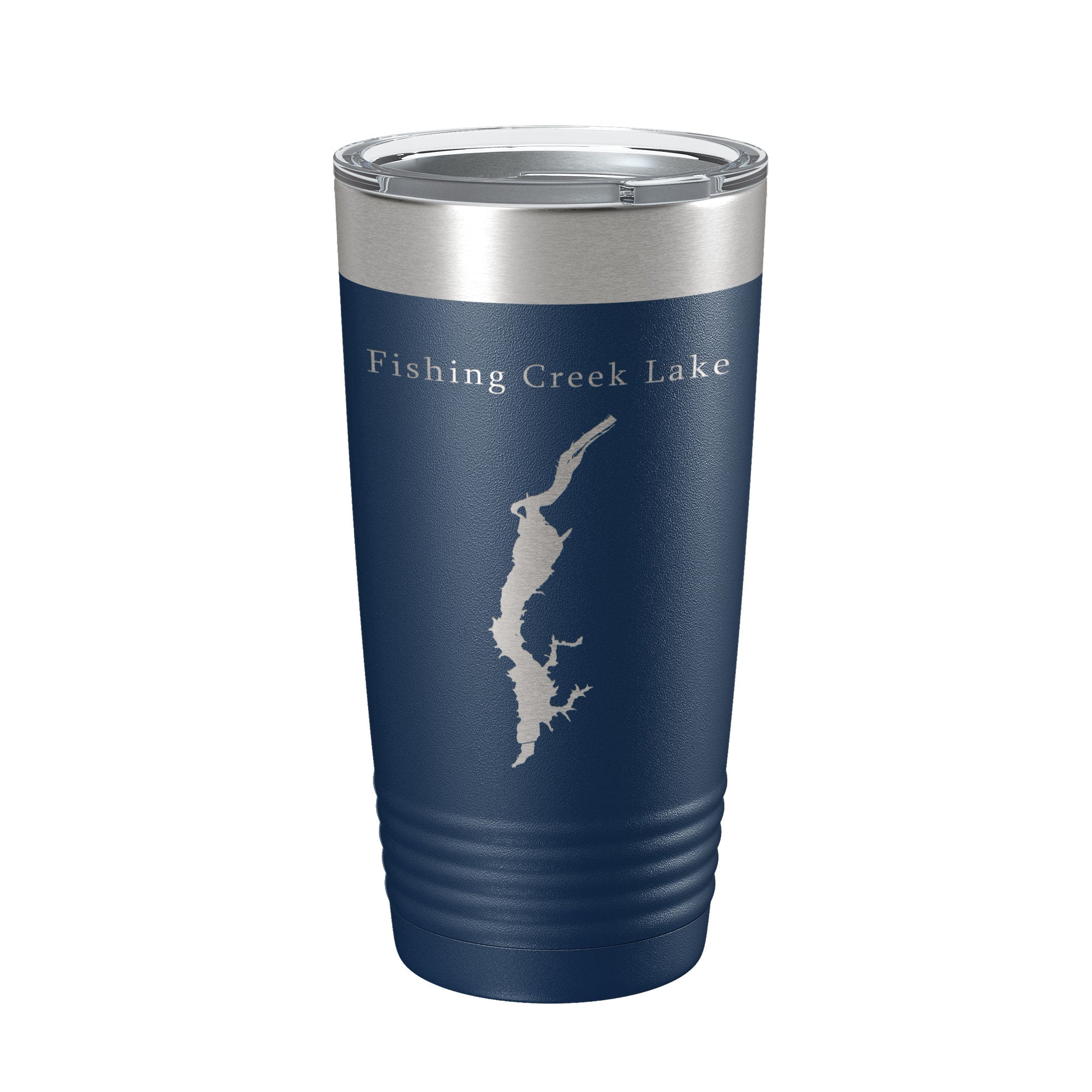 Fishing Creek Lake Tumbler on picnic blanket with drinks