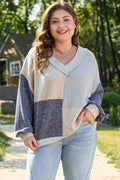 Chic Elaina Plus Size Textured V Neck Top for Effortless Style