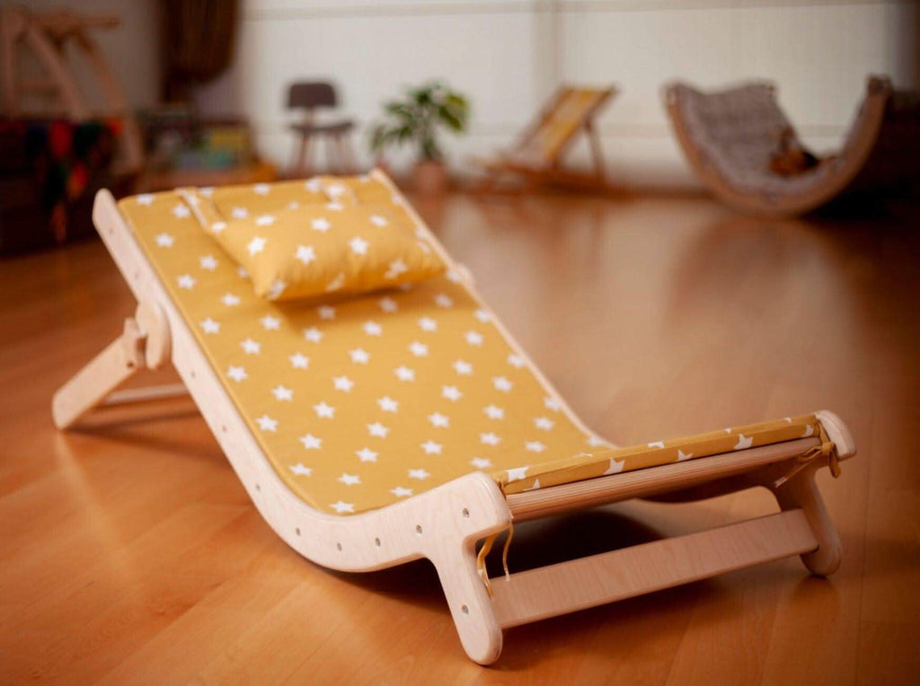 Back view of Kid-Friendly Adjustable Lounge Chair highlighting its sturdy structure