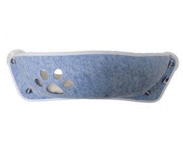 Blue crescent boat cat litter box for comfortable indoor use