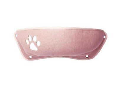 Elegant crescent boat cat litter box in pink by Dog Hugs Cat
