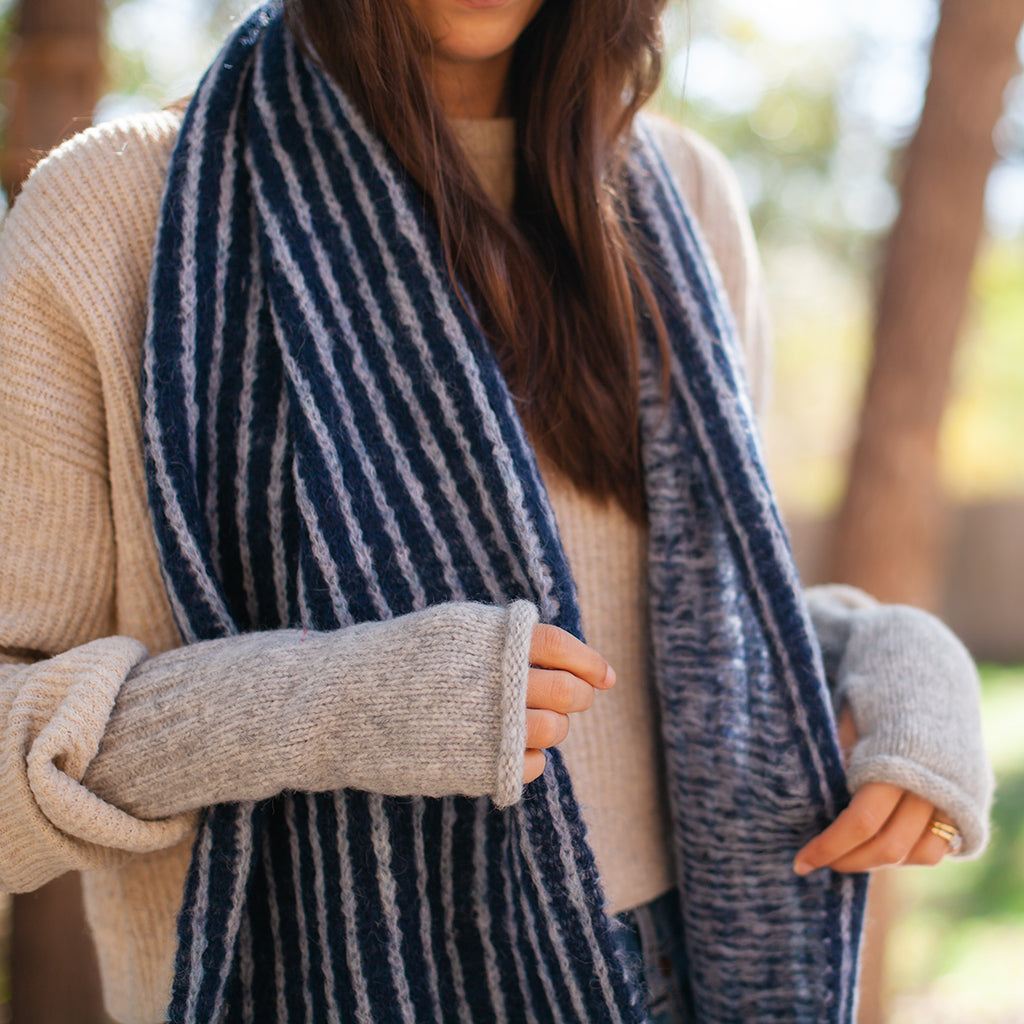Coastal Stripe Alpaca Scarf