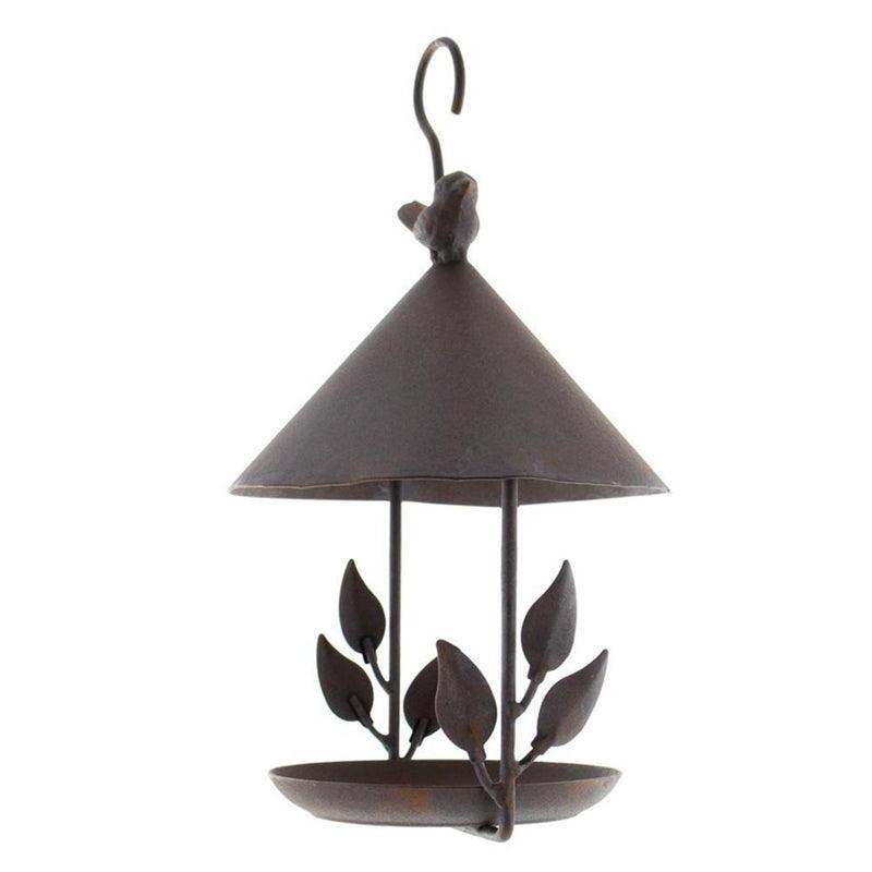 Beautifully designed Iron Aviary Bird Feeder in a rustic setting