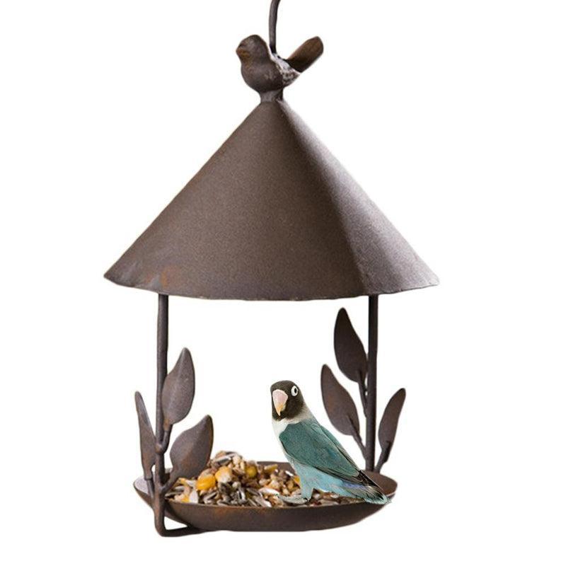Close-up of the durable design of the Iron Aviary Bird Feeder