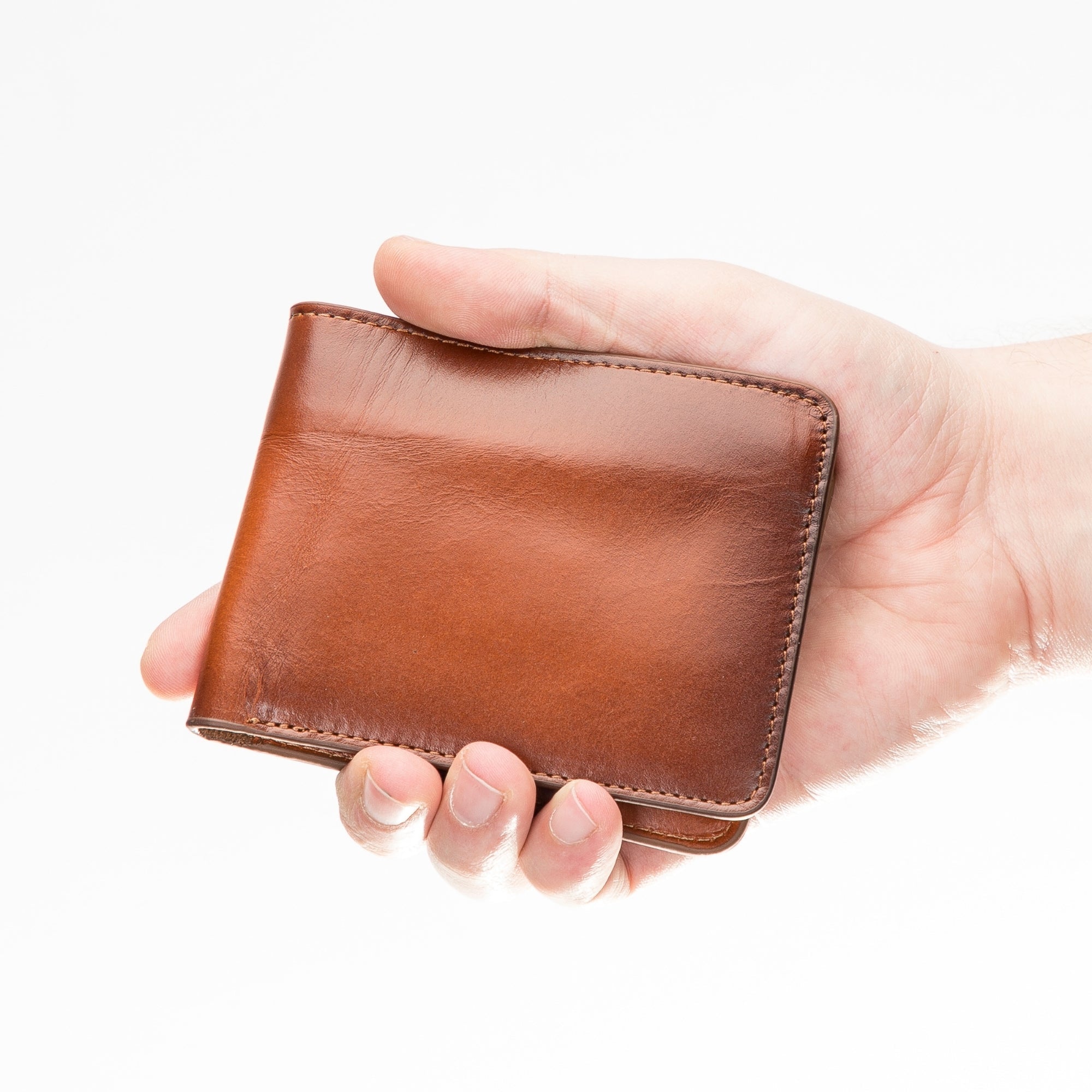 Two bill slots of Premium Handmade Bifold Wallet by TORONATA