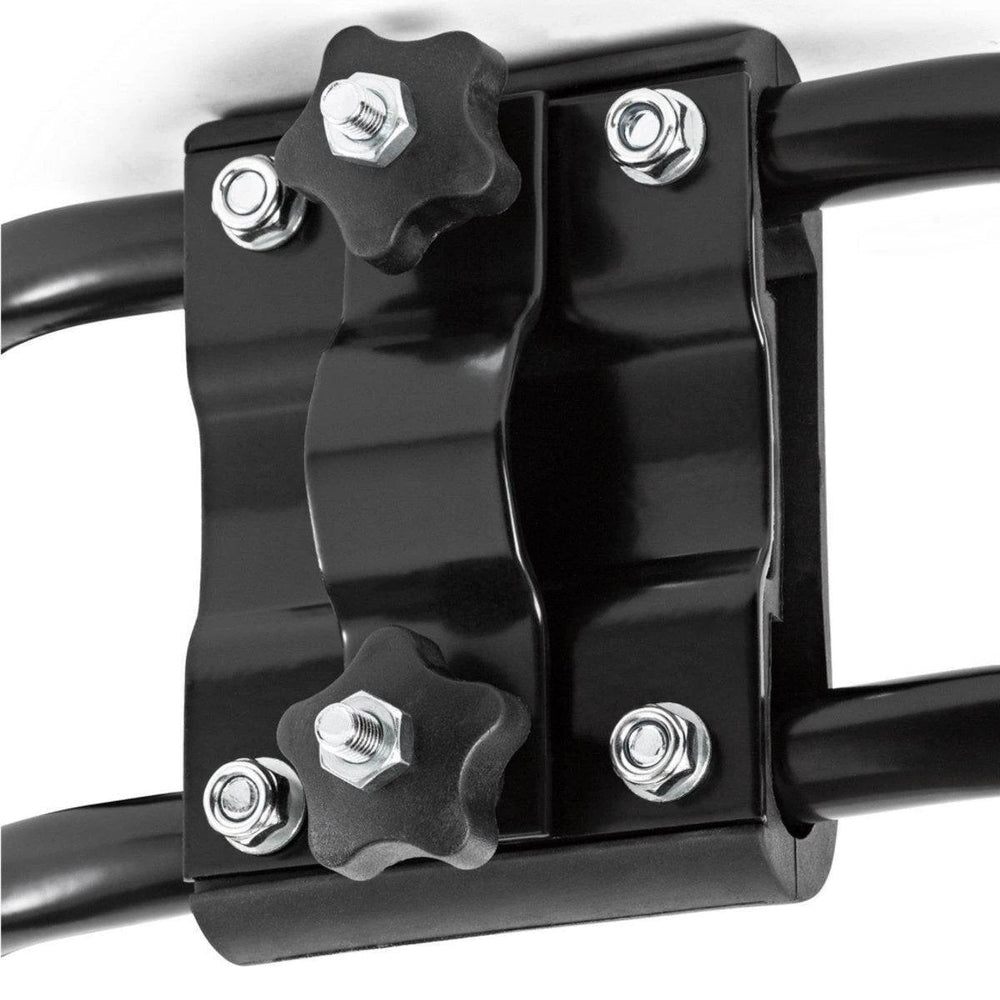 Side view of DORSAL J-Bar Kayak Rack Set showcasing sturdy design