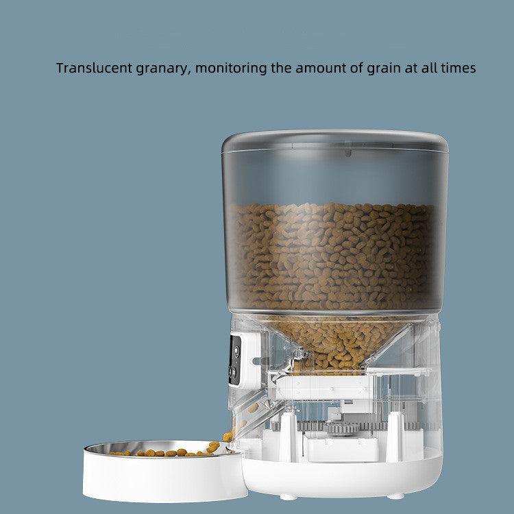 Side view showcasing the sleek design of Smart Timed Automatic Cat Feeder