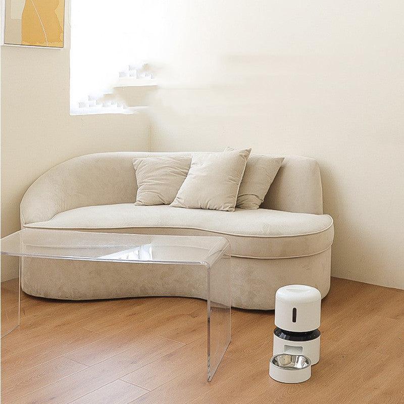 Front view of Chic Automatic DuoFeed Cat Feeder in capsule style by Dog Hugs Cat